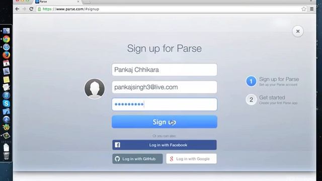 iOS 7 Development - Adding Push Notification To iOS Apps : Signing Up as a Parse Developer