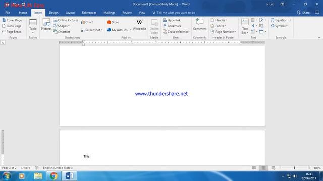 How to break page in word doc