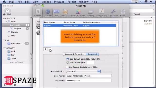 How To Create And Manage Outgoing Mail Servers In Apple Mac Mail - ISPAZE.COM