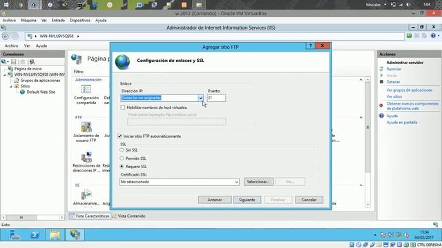 Servidor FTP en Windows 2012 server