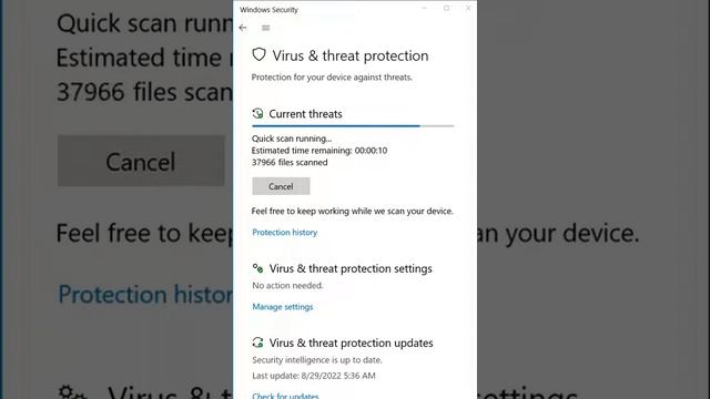 Scan Computer with Window Defender # short video