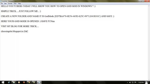 How to Open God Mode in Windows 7