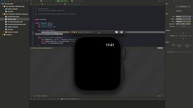 Check out our WatchOS TipCalculator Project