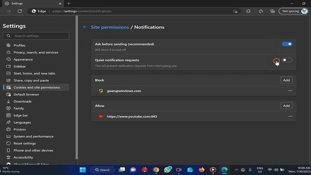 How to Stop or Block Website Notifications on Edge on Windows 11 or 10 | GearUpWindows Tutorial