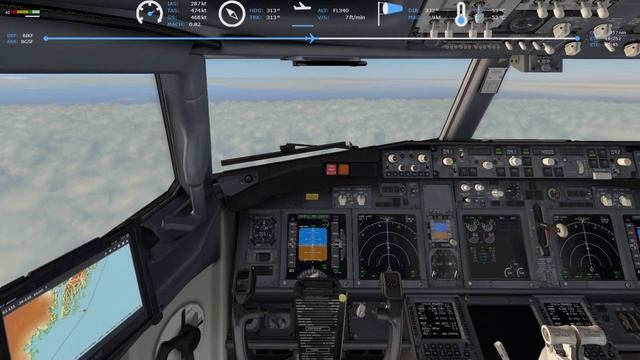 X-plane 11 / 737-800 "zibo 3_37" / BIKF - BGSF / IVAO 2 борта / Trip around the world / №9