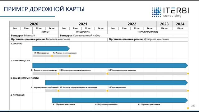 Дорожная карта внедрения  SAM
