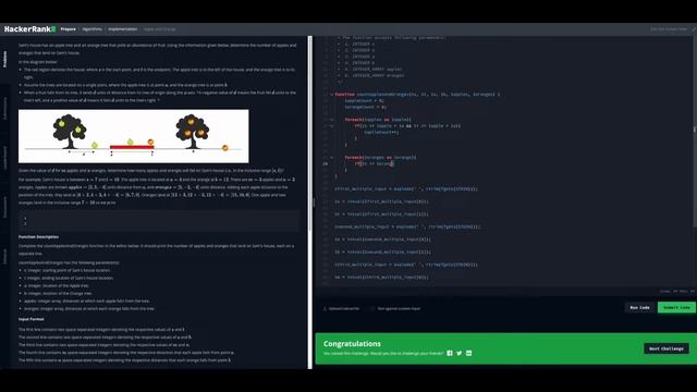 Hacker Rank #1 - Apple and Orange (Easy)
