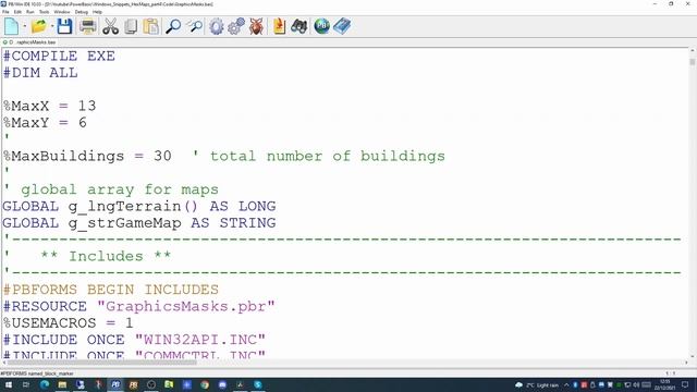 PowerBasic Windows Snippets Creating Hex Maps for Game creation-  Part 4