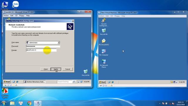 Setup Child Domain   Cai dat mien con   windows server 2003