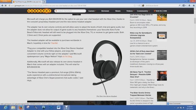 Microsoft Set to Release A New Adapter  Headset For The Xbox One In March