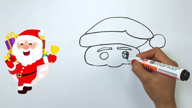 Draw Santa Claus for children | bolalar uchun qorbobo chizish | рисуем Дед Мороз для детей