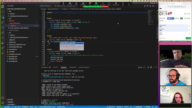 Kate / Blaise / Matt work on the GitHub Action to retire inactive contributors