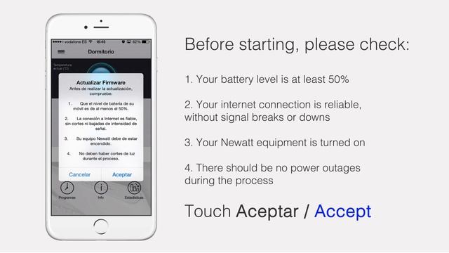 8 - App Newatt ion - IOS  (Update Firmware of the Device)