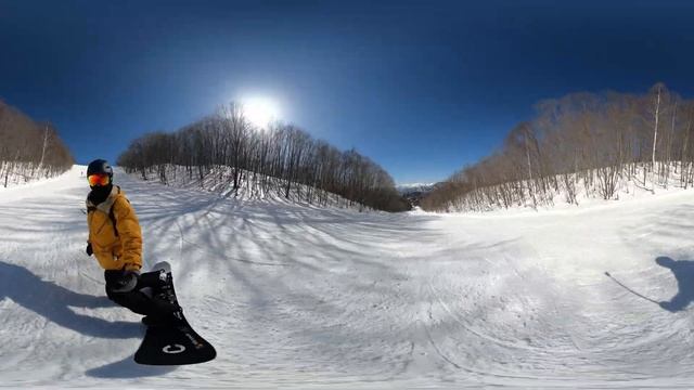 [VR.360.5K] 2021.02.14 Takatsue ski resort, course 14, take 1, normal camera angle