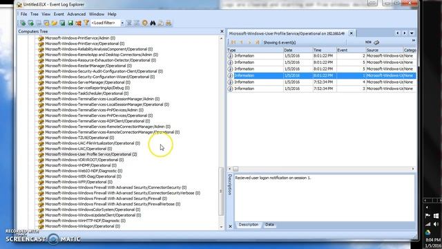EventLogs cleared & then Fresh RDP from Win7 to Win2008 start@4:07min into video