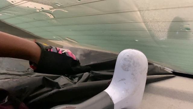 REMOVE OLD FILM FROM BACK WINDOW WITH STEAM ASMR