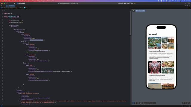 Replicar el Grid de la app Journal de IOS17