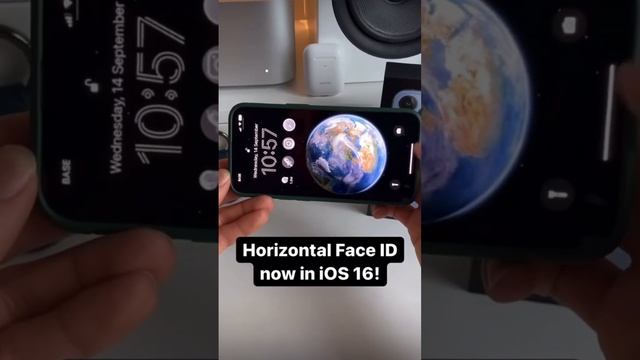 Horizontal face ID now in ios 16 #iphone