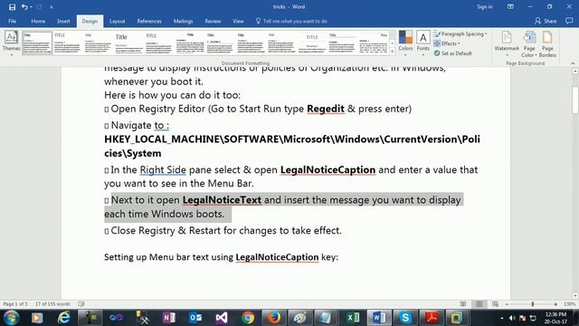Display a Message at Start Up
