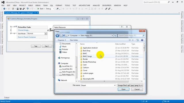 Customize Message or Animate Progress Indicator Window Form in C# NET 2012