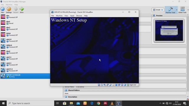 Instal Windows 4.0 NT Virtualbox