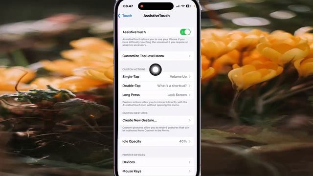 How to set Assistive Touch Double Tap Action as Tap in iPhone 14 Pro