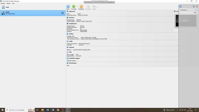 Trying to start a Virtual Windows XP Machine up