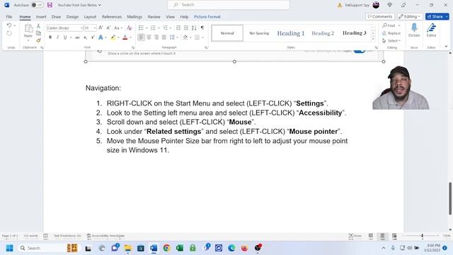 Help Your Eyes in Windows 11 By Learning to Increase your Font and Mouse Pointer Size