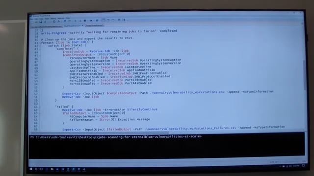 PSJobs: Scanning for EternalBlue Vulnerability at Scale