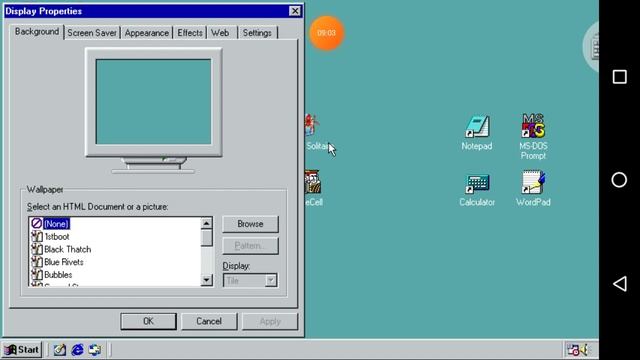 jugando Windows 98 simulator