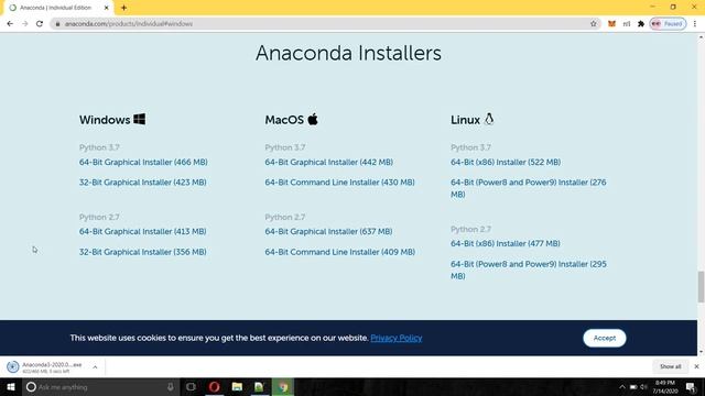 How to install anaconda on windows