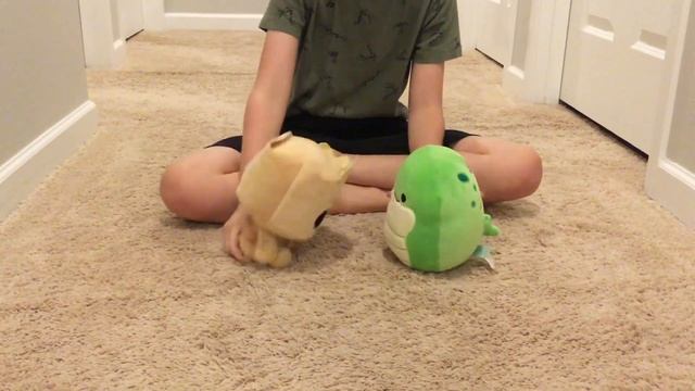 Groot vs the squishmallow Green Apple snake
