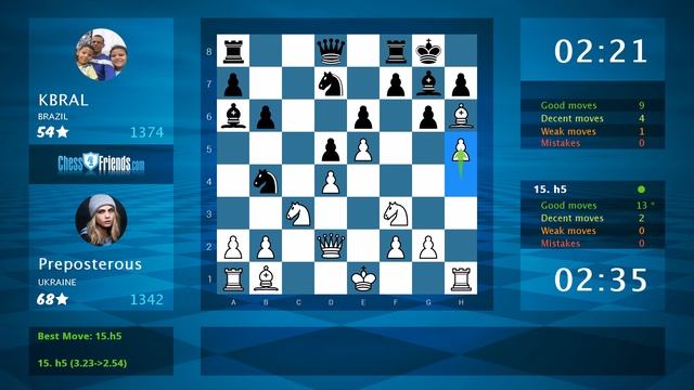 Chess Game Analysis: Preposterous - KBRAL : 1-0 (By ChessFriends.com)