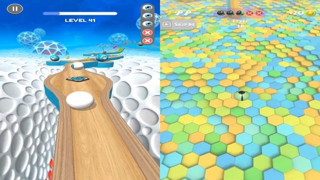 Mobile Games 2024 - Going Balls vs Action Balls, Two Screen Android _ IOS Gameplay Walkthrough