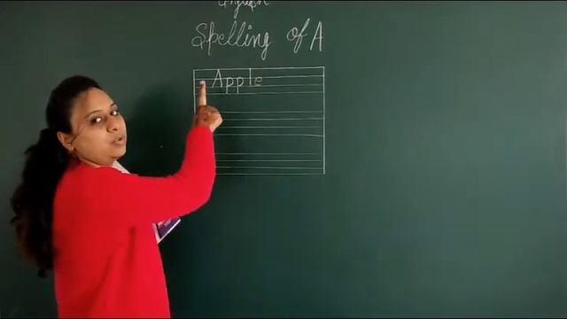 Class KG 1 English Spelling A for Apple