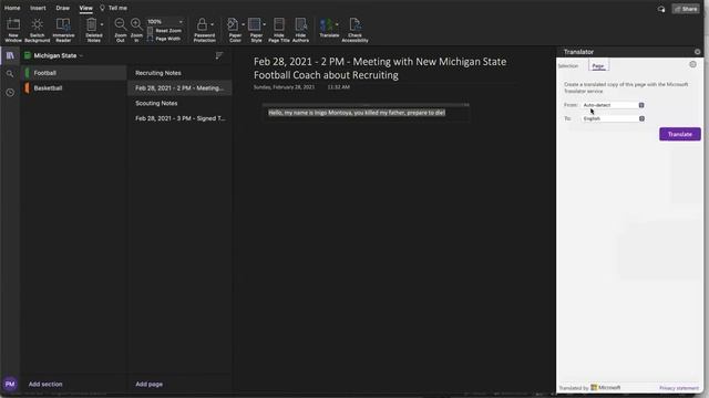20 Tips To Get You Started with Microsoft OneNote For Mac - # 5 Use The Translate Tool