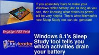 Windows 8.1's Sleep Study tool tells you which activities drain your battery
