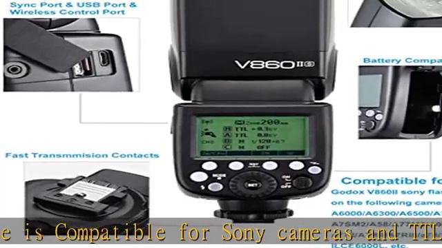 Godox V860II-S Flash for Sony, 2.4G Wireless GN60 TTL 1/8000s HSS Camera Flash Speedlite, with Rech