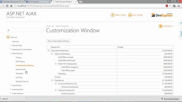 ASP NET Office Inspired Control Suites   TreeView Grid Hybrid