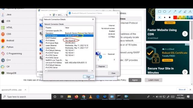 CCNA 2.1 Address use in network, IP Address, MAC Address basic show on Computer & Mobile Phone