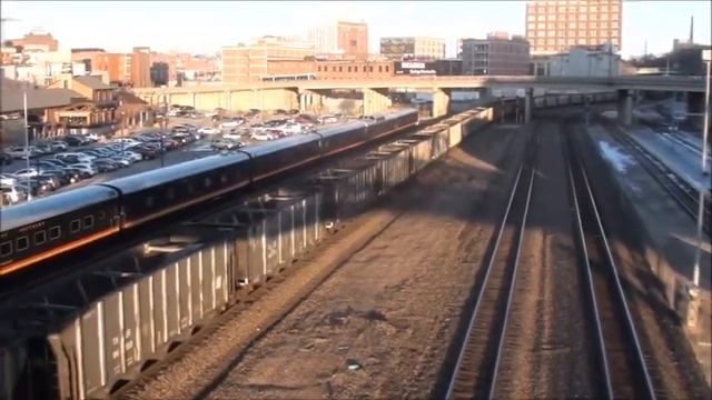 BNSF #8494 leads WB Empty Coal Train with BNSF Executive MAC and KCS DPU. Kansas City, MO 12/21/19