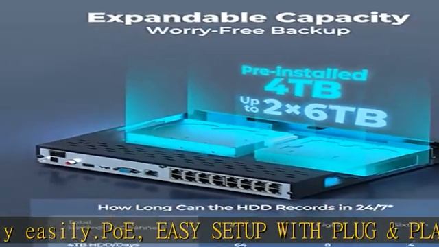 REOLINK 4K 16 Channel Network Video Recorder for Security Camera System, Work With 4K/5MP/4MP HD Re