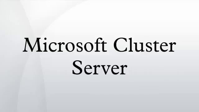 Microsoft Cluster Server HD