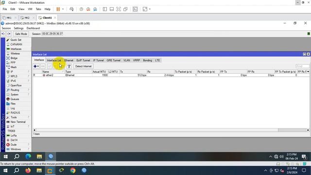MikroTik Lab setup two router with one Client 02-06-2024