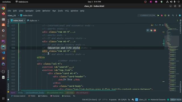 Web Design Batch 100001 | Live Class - 25 |  HTML CSS Project  News Portal Design | Web Learn BD