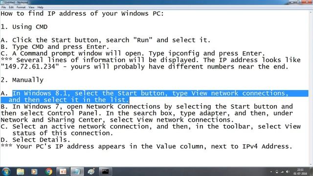 How to find IP address of your Windows/PC easily
