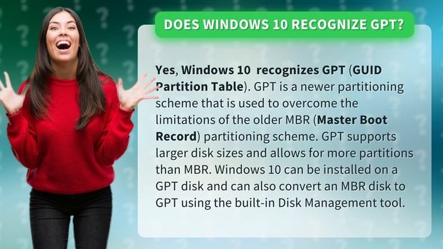 Does Windows 10 recognize GPT?