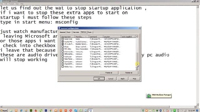 way to close startup apps,  that automatically opens when computer starts