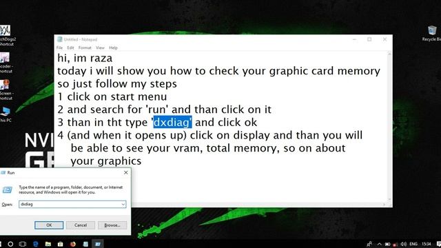 How to check your Graphic card memory in windows 7,8,8.1,10 (2018)