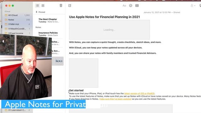 Apple Notes for Private Stuff